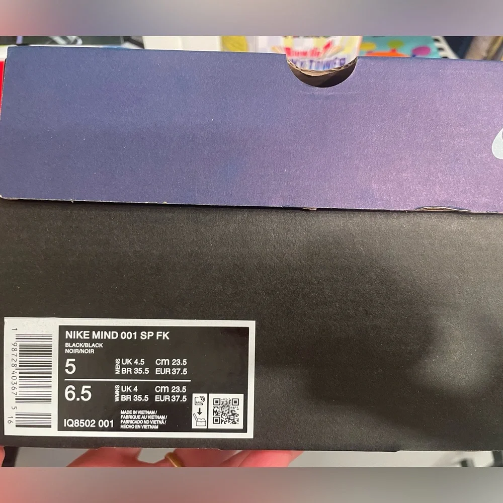 Nike Minds 001 x Fragment, BRAND NEW TAGS ON, Black clog/ slides with blue sole.